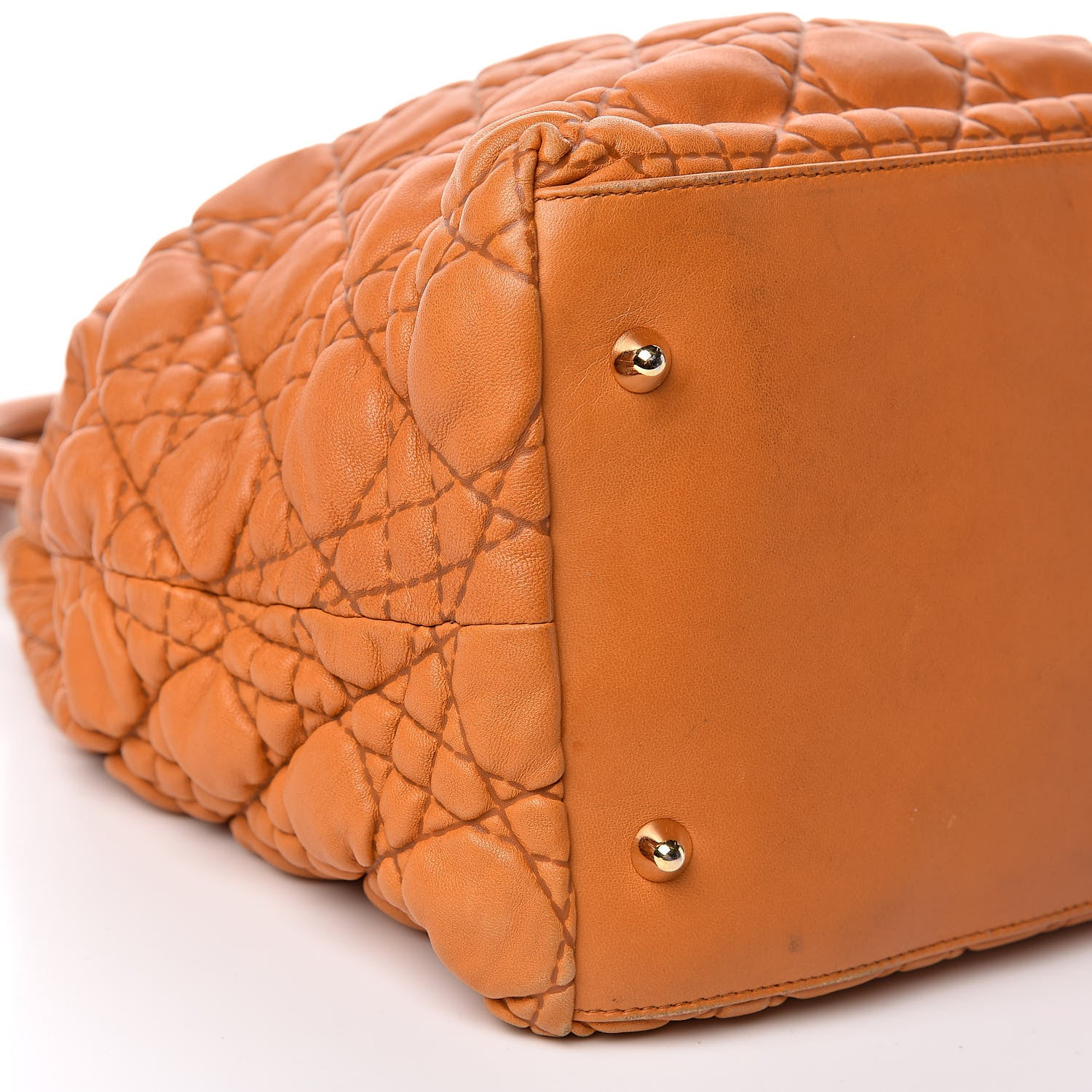 Christian Dior Lambskin Cannage Large Soft Lady Dior Shopping Tote Orange 8 of 16