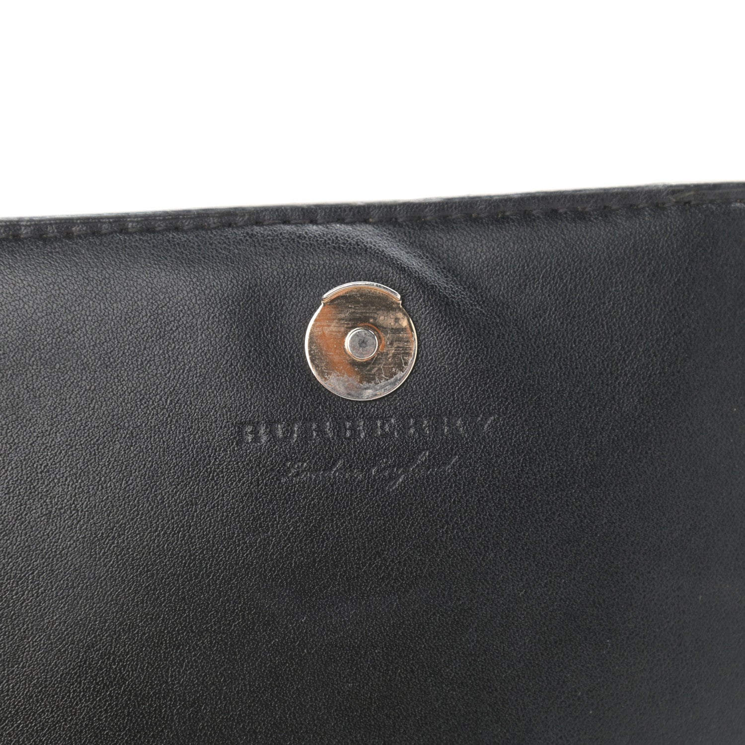 Burberry Derby Calfskin House Check Wallet On Chain Black 6 of 16