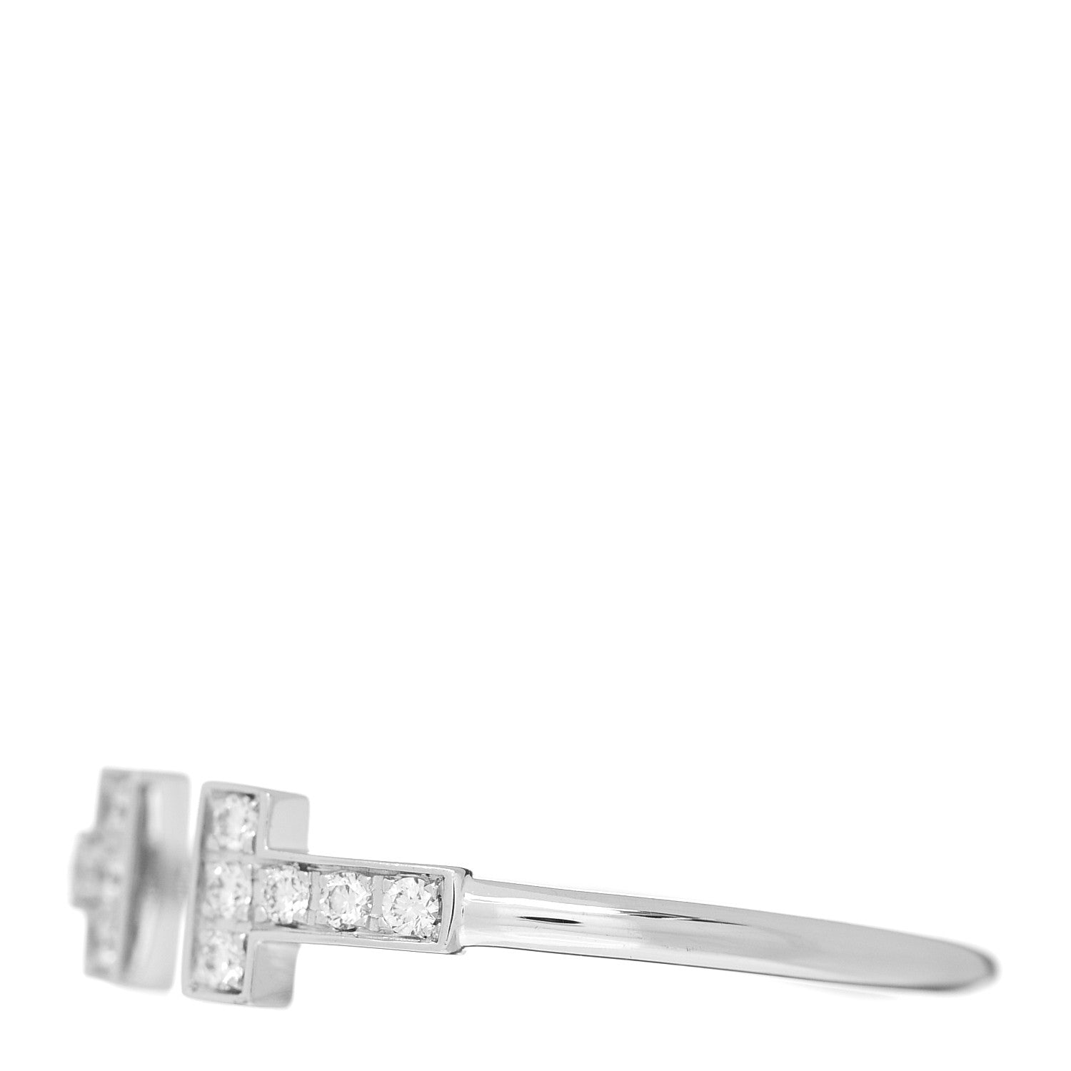 Tiffany 18K White Gold Diamond T Wire Ring 62 10 3 of 6