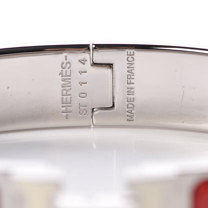 Hermes Enamel Narrow Clic Clac H Bracelet PM Rouge Vif White 4 of 4