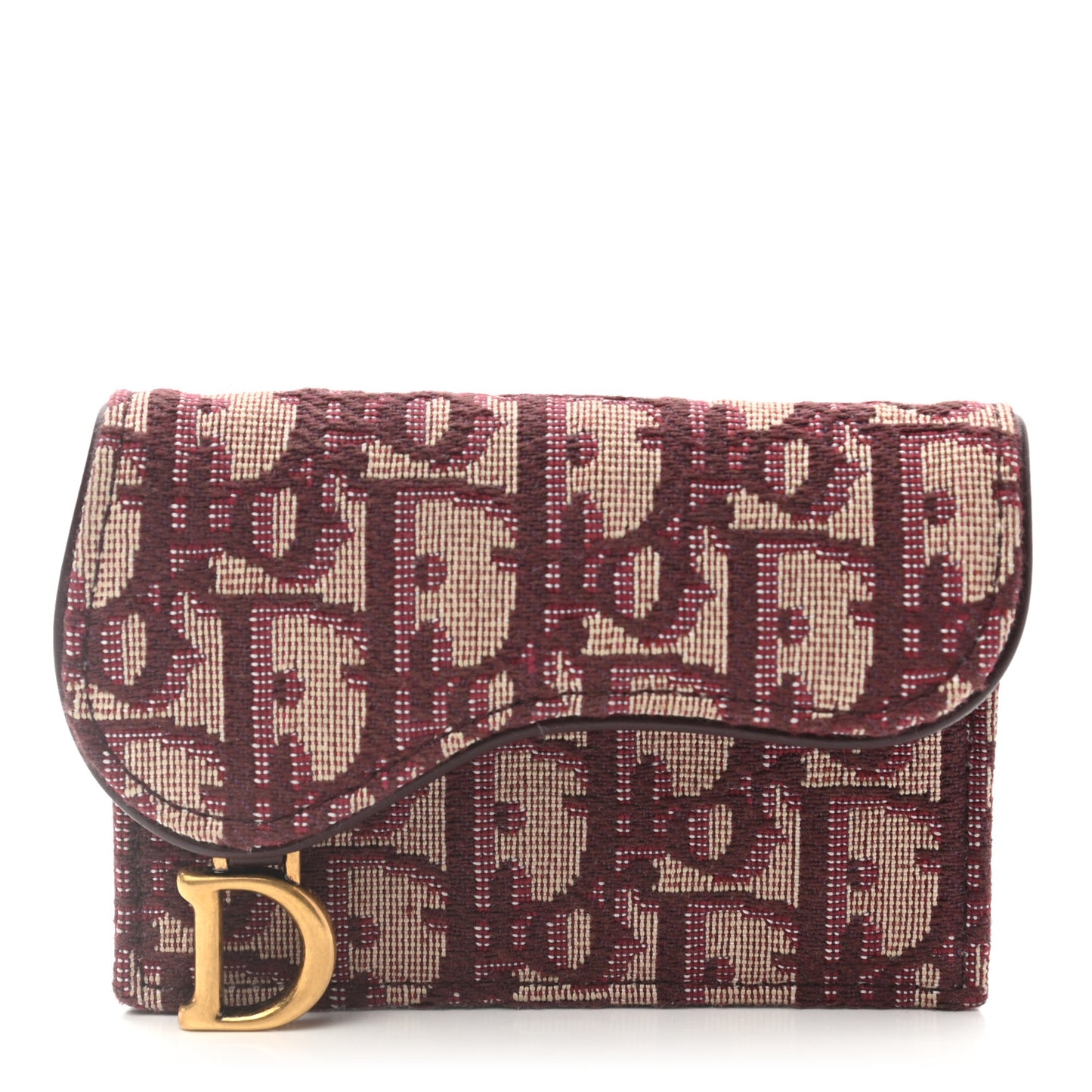 Oblique Saddle Card Holder Bordeaux