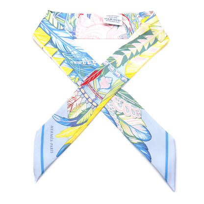 Hermes Silk La Danse Pacifique Twilly Bleu Ciel Vert Rose 1 of 4