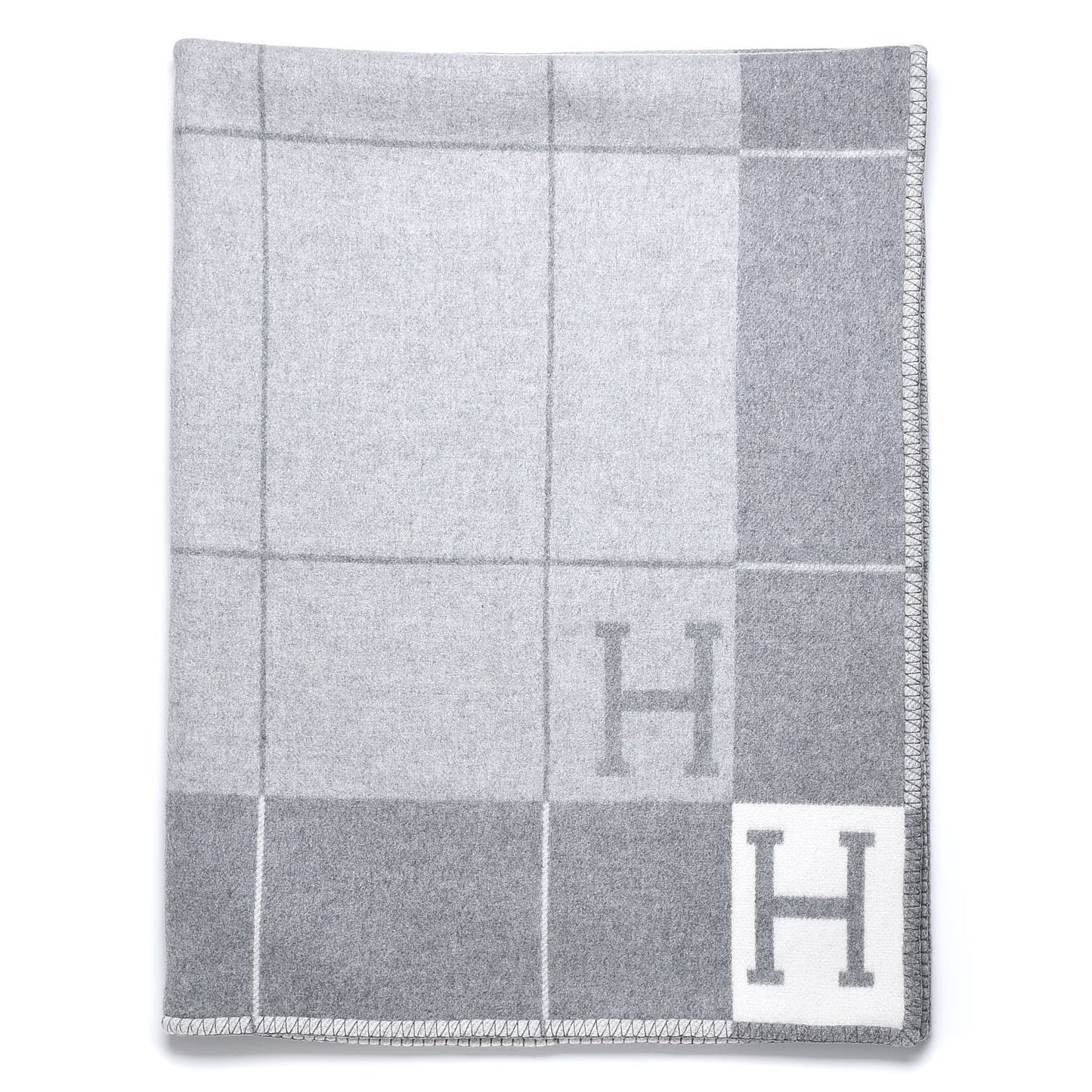 Wool Cashmere Avalon III Blanket Ecru Gris Clair