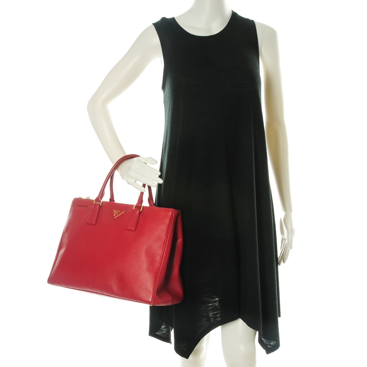 Prada Saffiano Large Galleria Double Zip Tote Fuoco 2 of 12