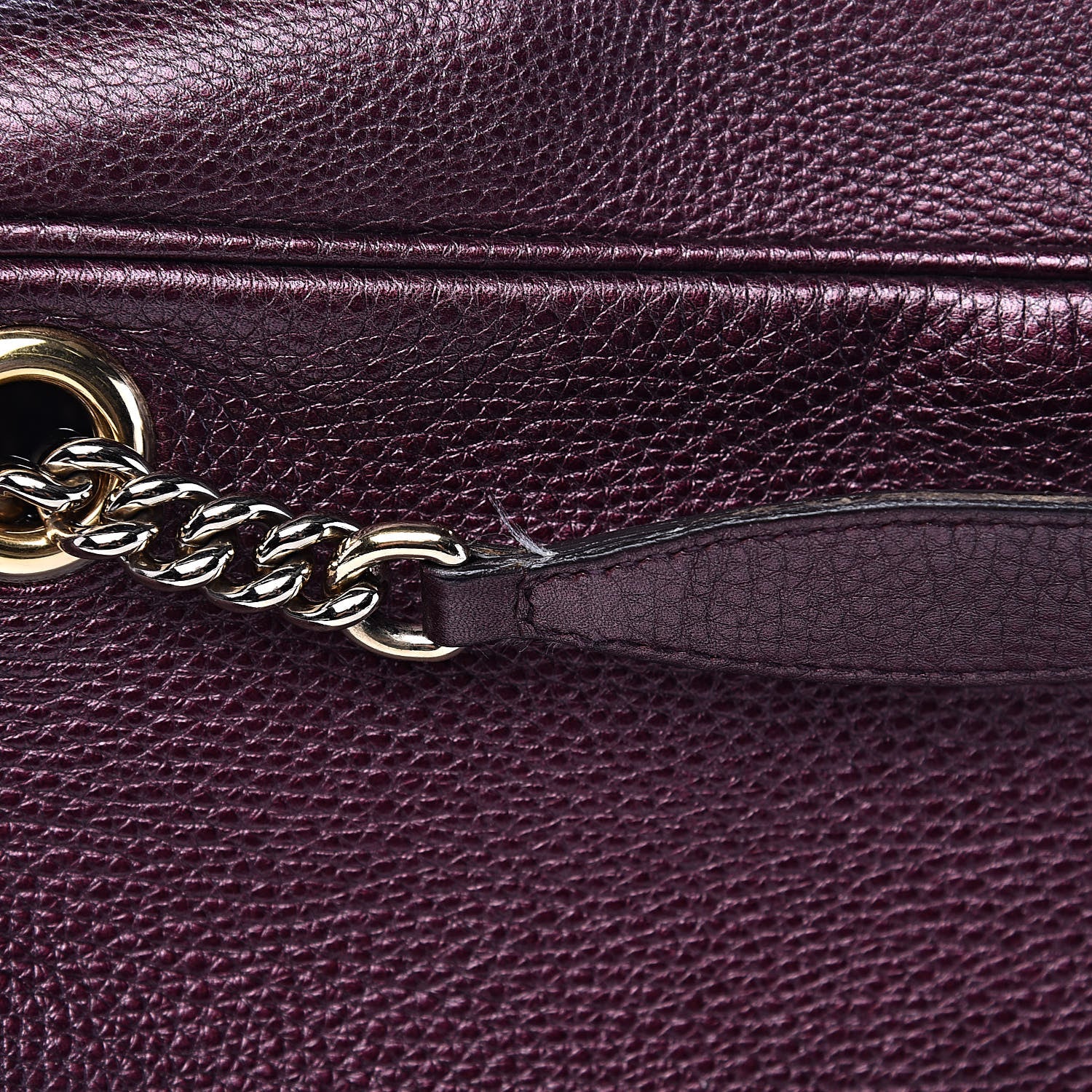 Gucci Metallic Cellarius Calfskin Medium Soho Bowler Classic Burgundy 8 of 15