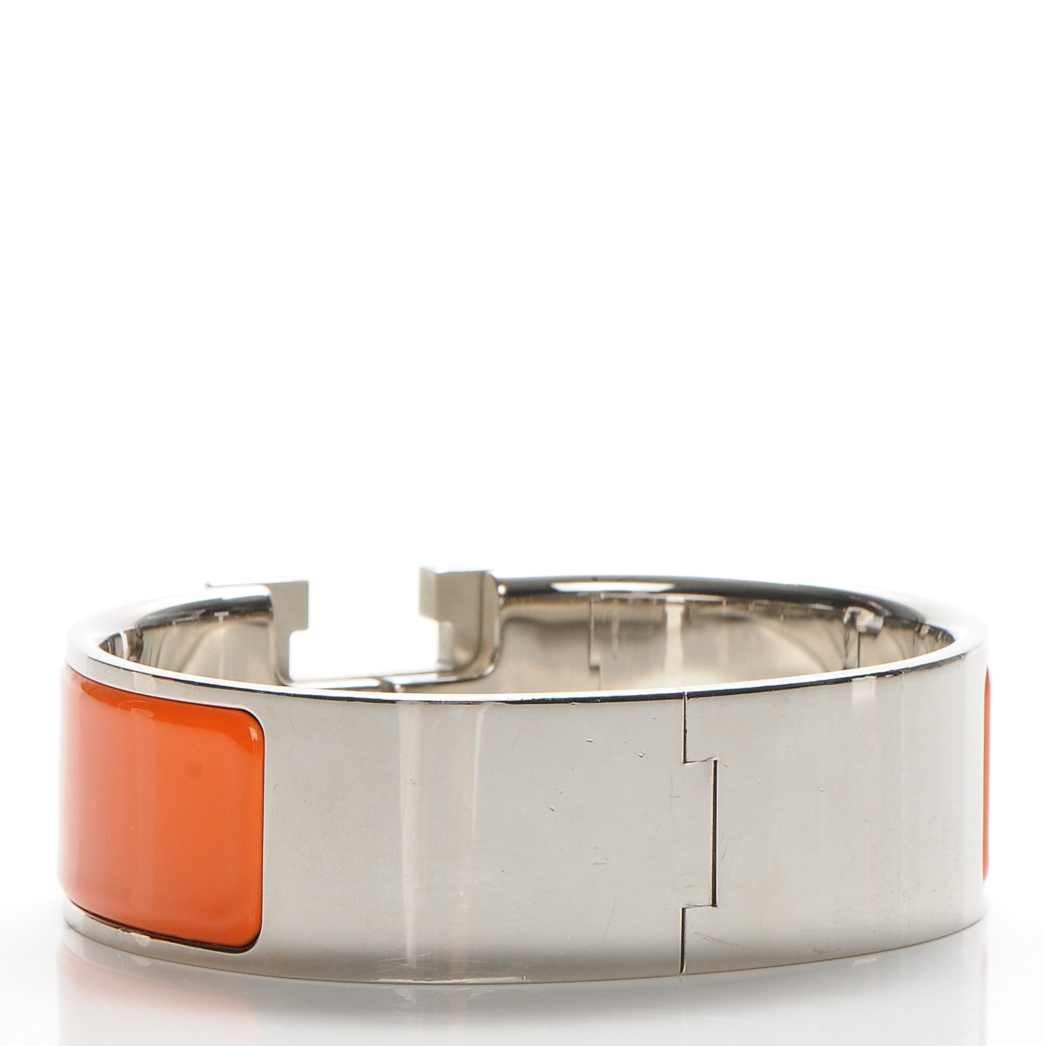 Hermes Enamel Wide Clic Clac H Bracelet GM Orange 3 of 5