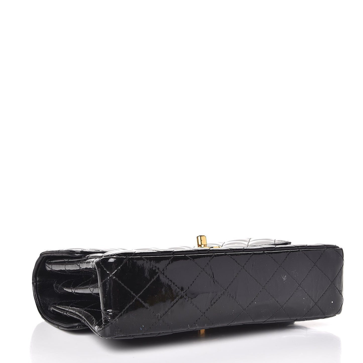 Patent Quilted Small Double Sided Flap Black