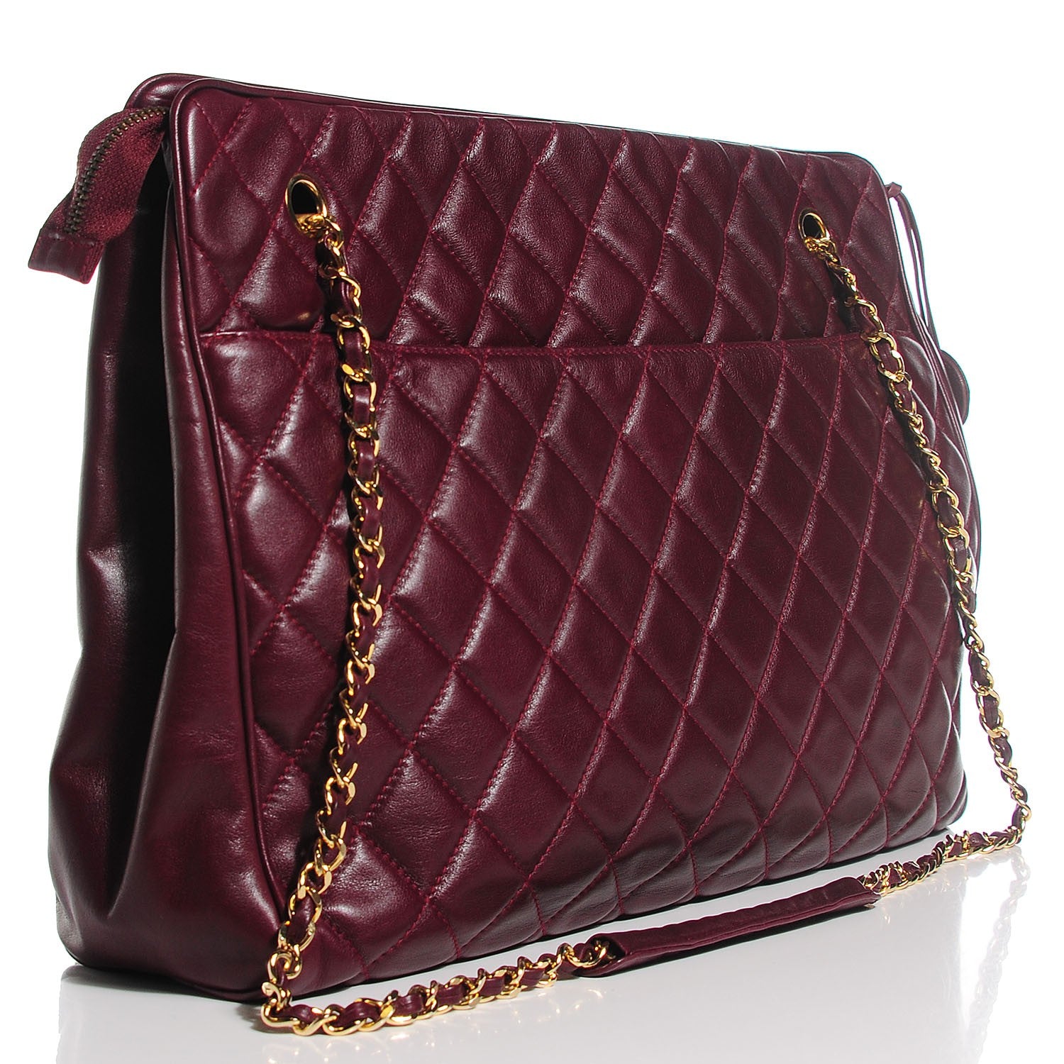 Chanel Lambskin Quilted Shoulder Bag Bordeaux 3 of 7
