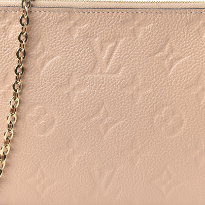 Louis Vuitton Empreinte Double Zip Pochette Beige Rose Creme 9 of 9