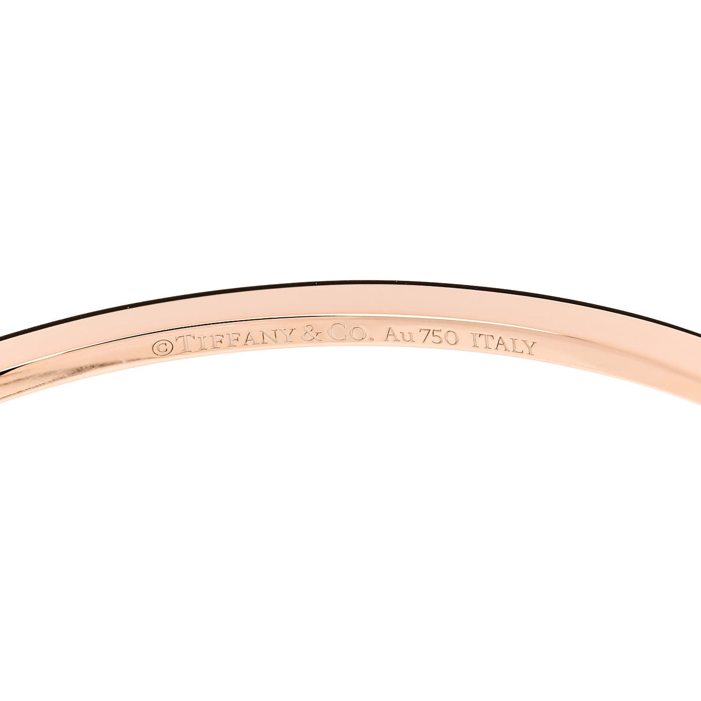 18K Rose Gold Diamond T Hinged Wire Bangle Bracelet