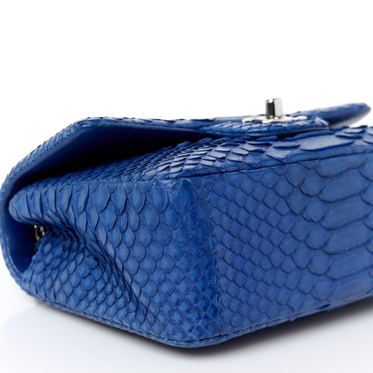 Snakeskin Mini Rectangular Flap Blue