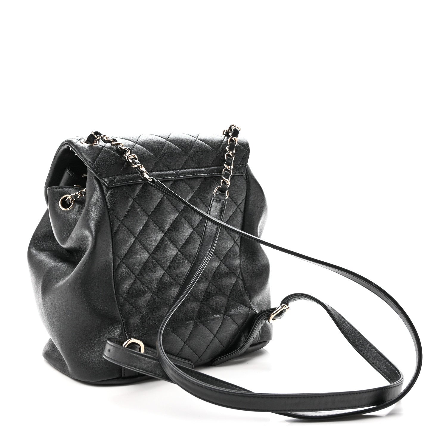 Chanel Lambskin Quilted Large Duma Drawstring Backpack Black 3 of 11