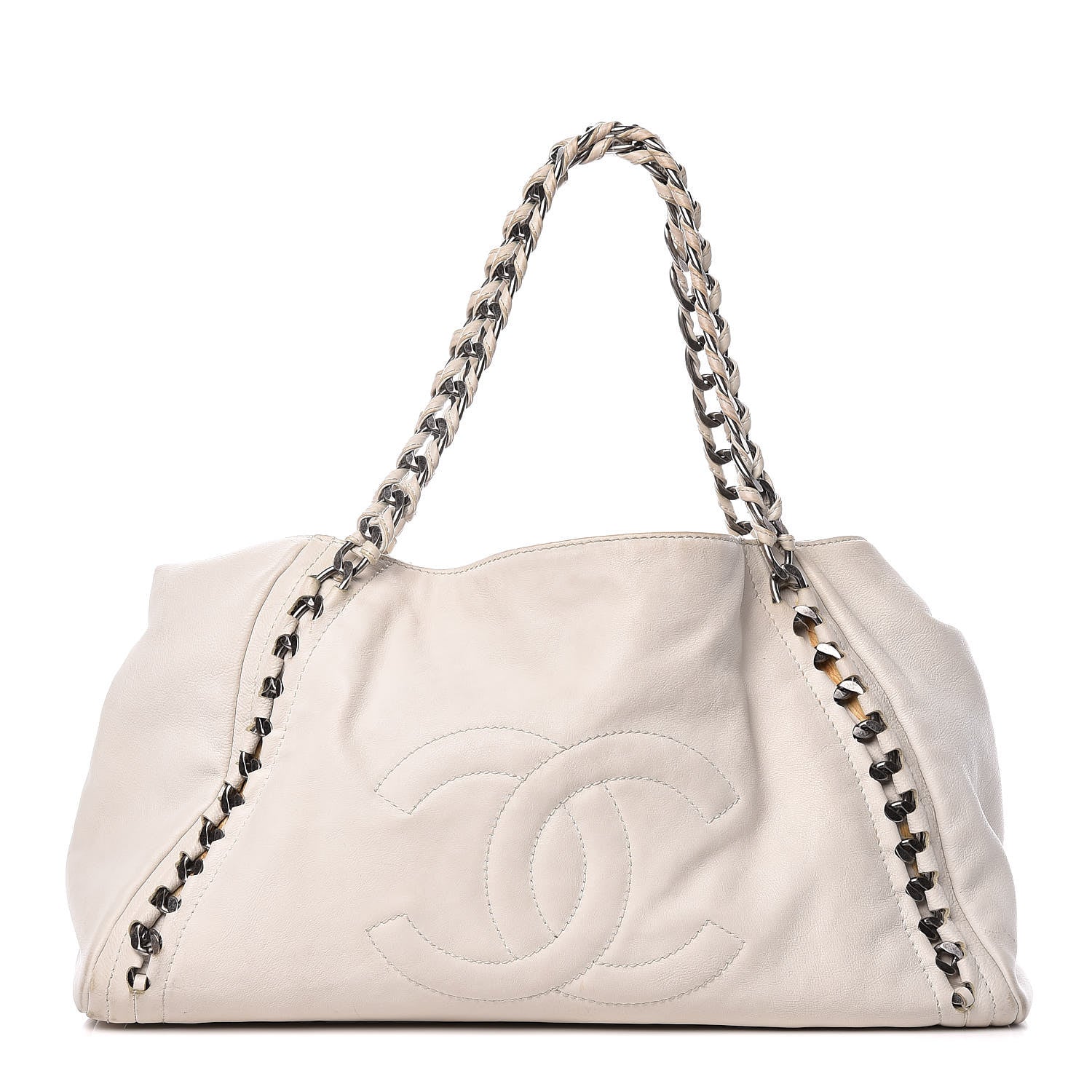 Chanel Calfskin Large East West Modern Chain Tote White 1 of 21