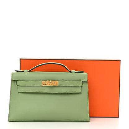 Hermes Swift Kelly Pochette Clutch Vert Criquet 11 of 11