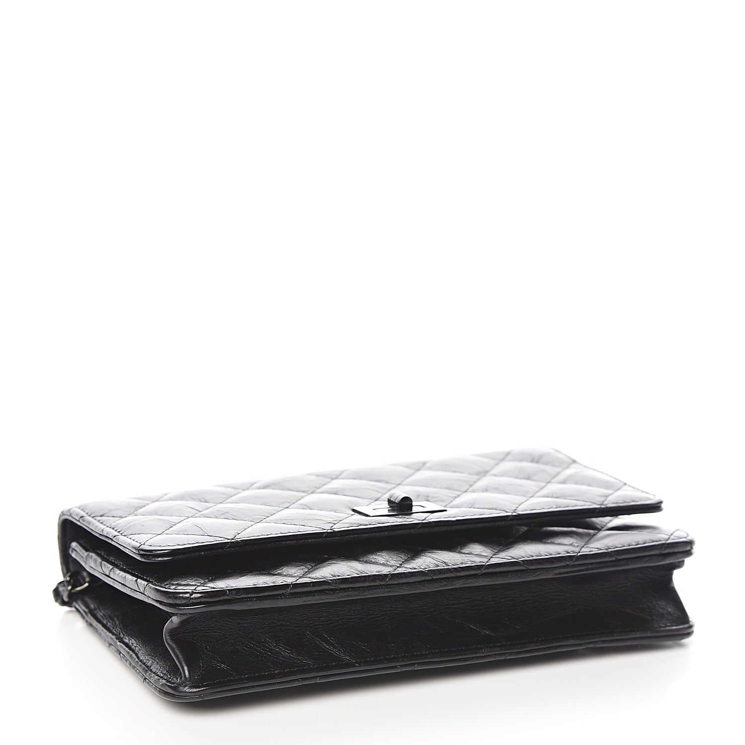 Chanel Aged Calfskin Quilted Reissue Wallet On Chain WOC So Black 3 of 12