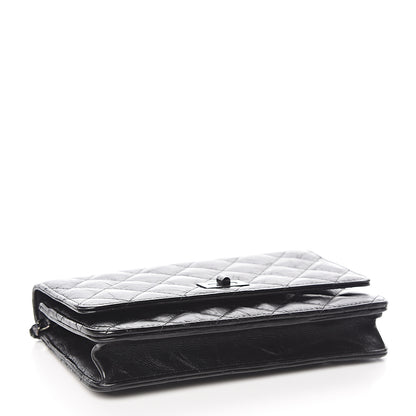 Chanel Aged Calfskin Quilted Reissue Wallet On Chain WOC So Black 3 of 12