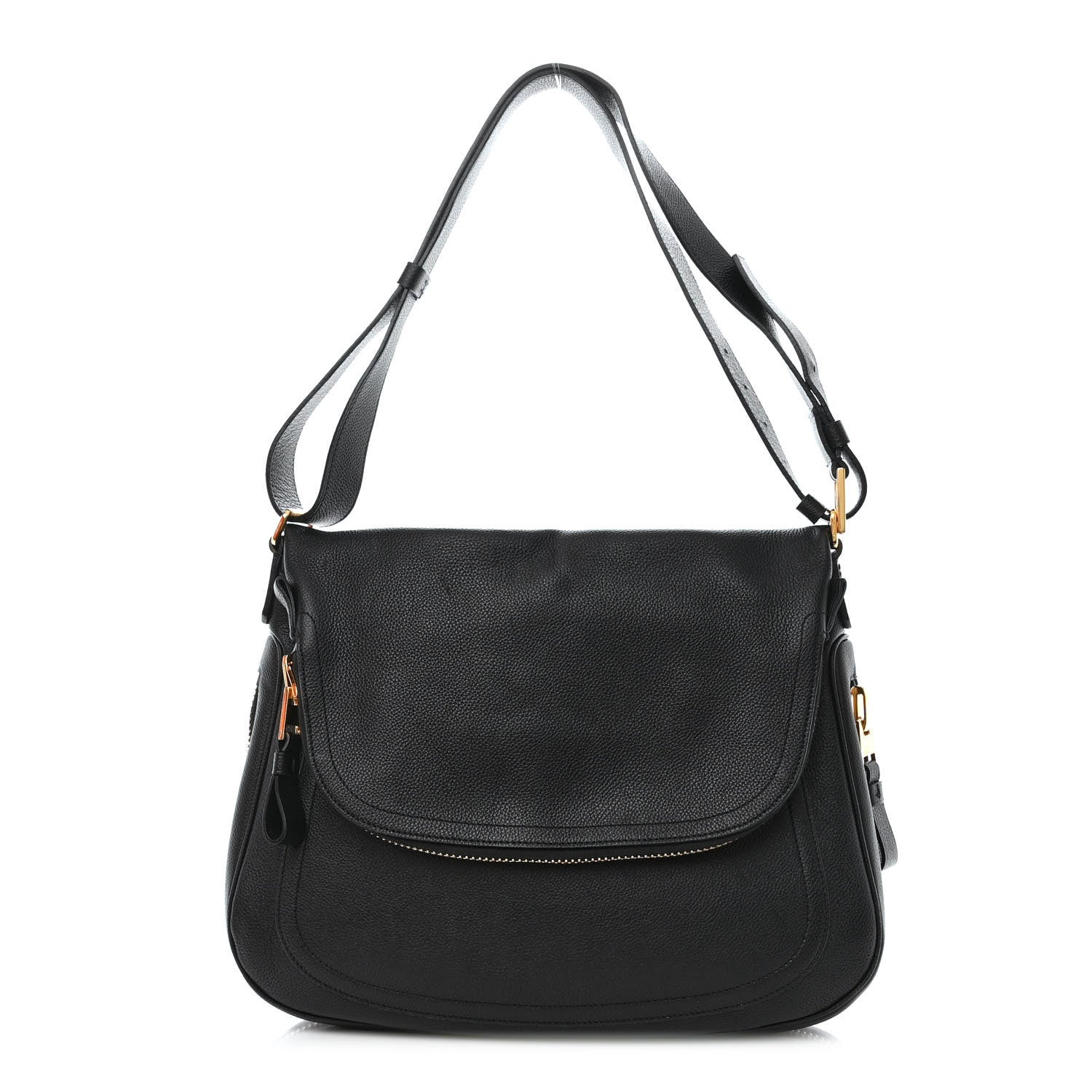 Tom Ford Grained Calfskin Large Jennifer Crossbody Bag Black 1 of 12