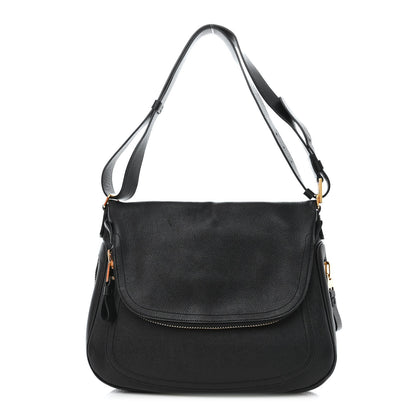 Tom Ford Grained Calfskin Large Jennifer Crossbody Bag Black 1 of 12