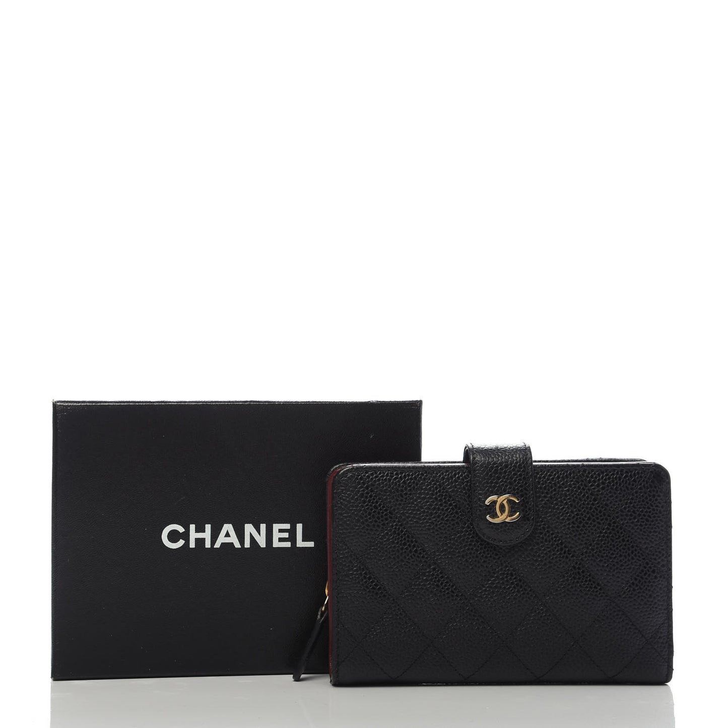 Caviar Quilted CC French Wallet Black