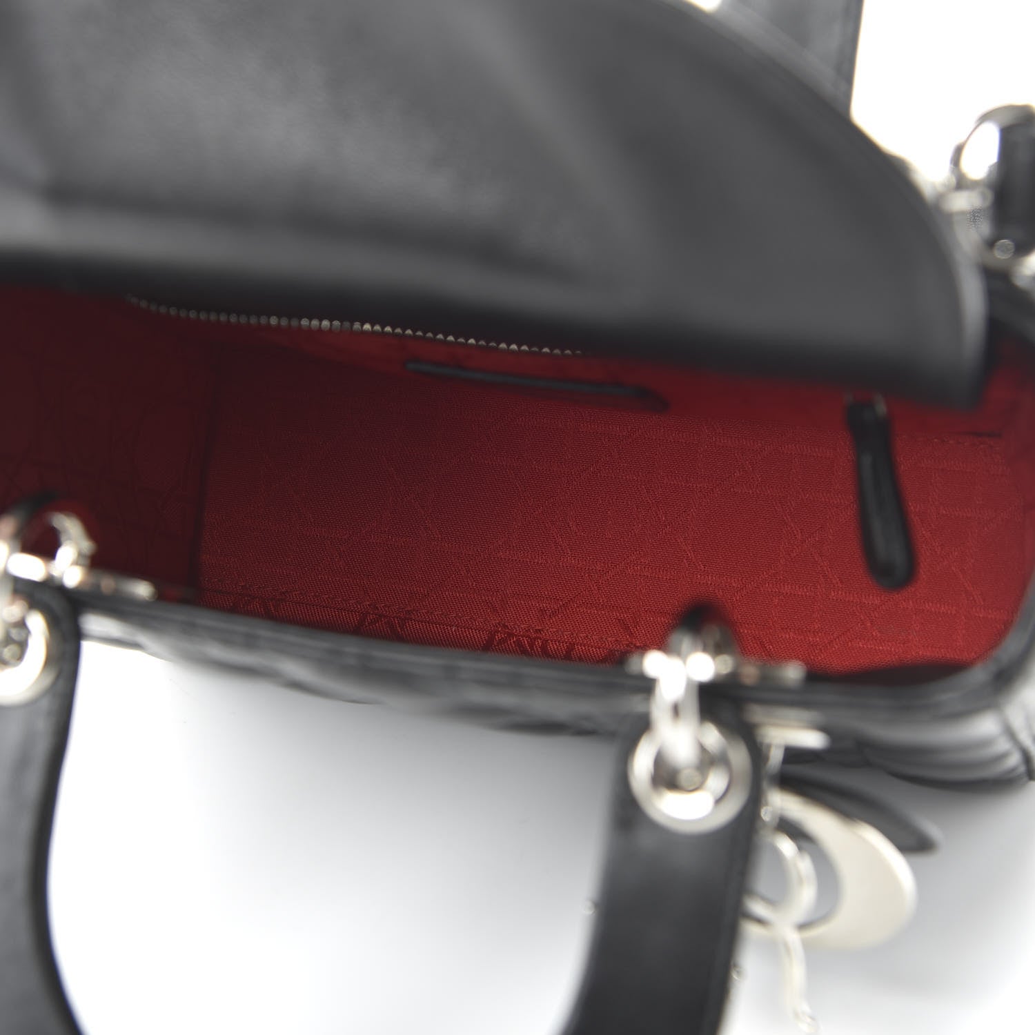 Christian Dior Lambskin Cannage Small Lucky Badges My Lady Dior Black 5 of 9