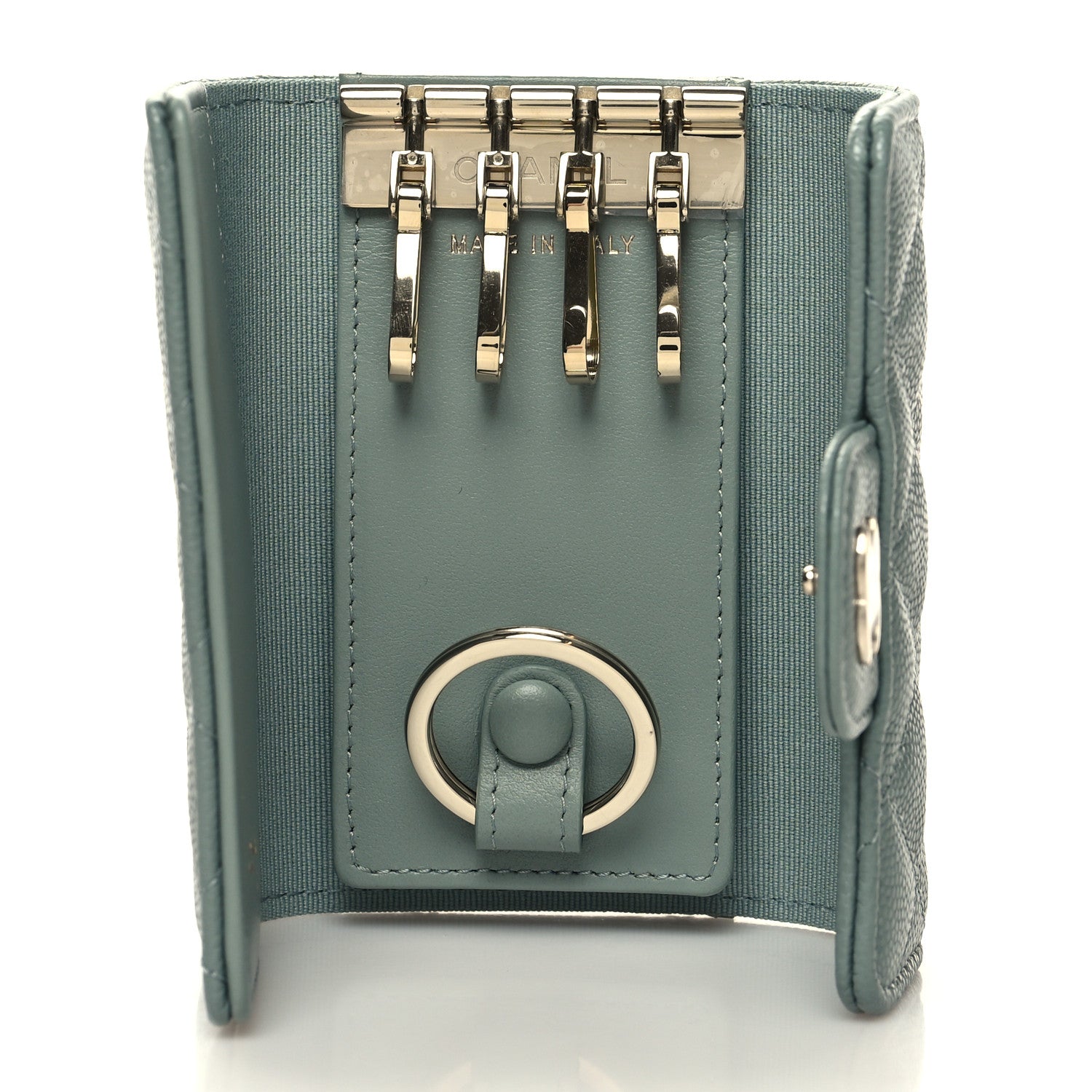 Chanel Caviar Quilted Classic 4 Key Holder Wallet Light Green 5 of 10
