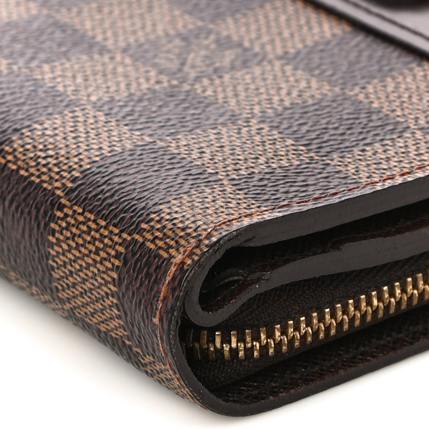 Damier Ebene Zippe Zipped Compact Wallet