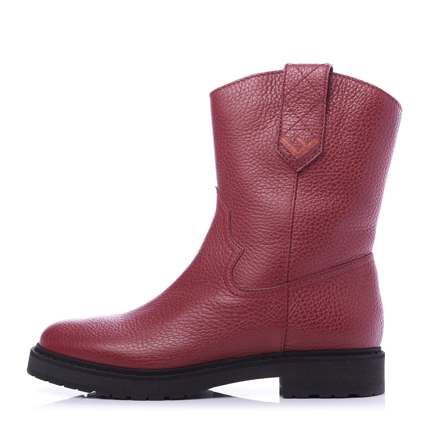 Grained Calfskin Ankle Boots 38.5 Red