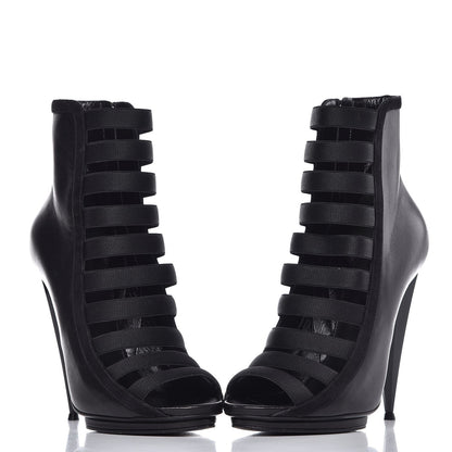 Gucci Nappa Kid Scamosciato Elastic Olimpia Open Toe Booties 40 Black 5 of 11