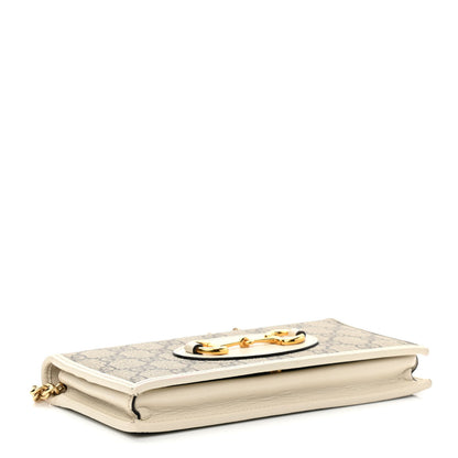 Gucci GG Supreme Monogram Azalea Calfskin Horsebit 1955 Wallet On Chain Beige Ebony Mystic White 4 of 11