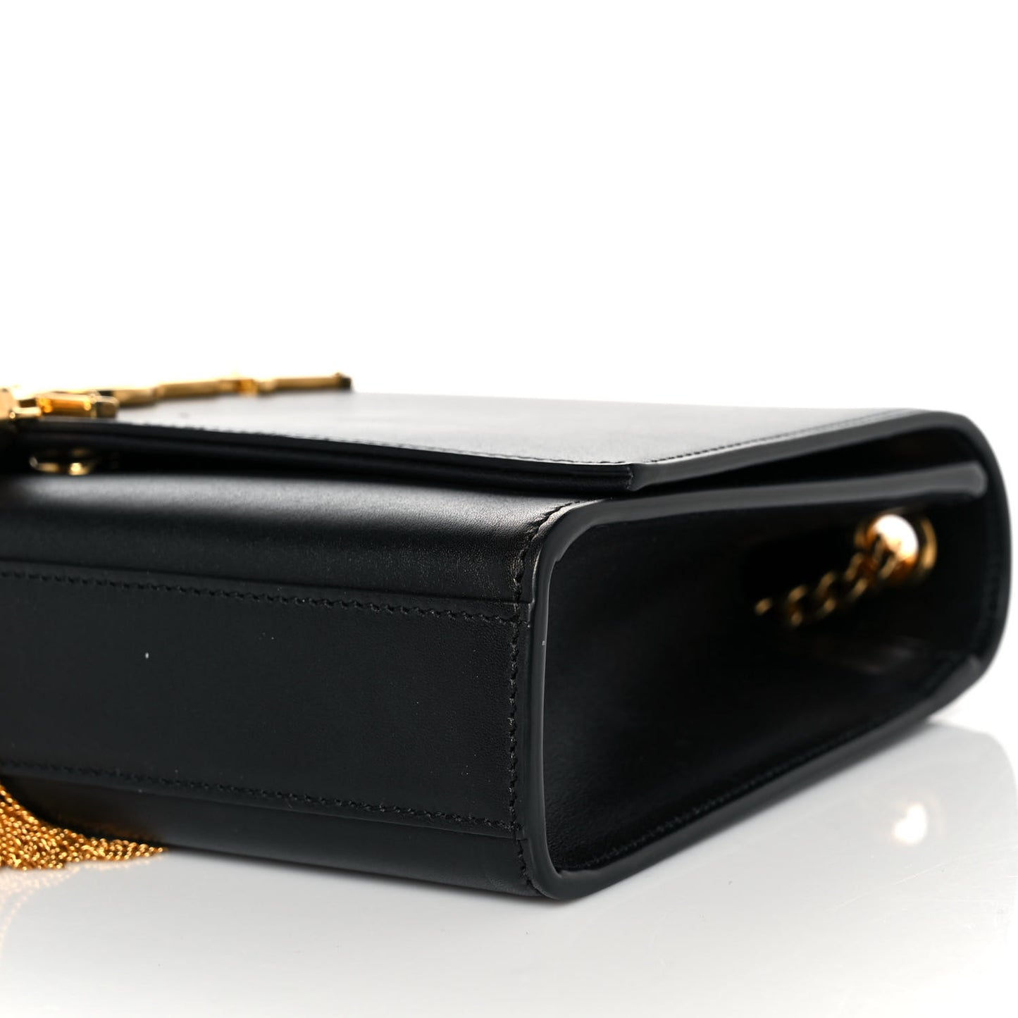 Smooth Calfskin Medium Classic Monogram Kate Tassel Satchel Black