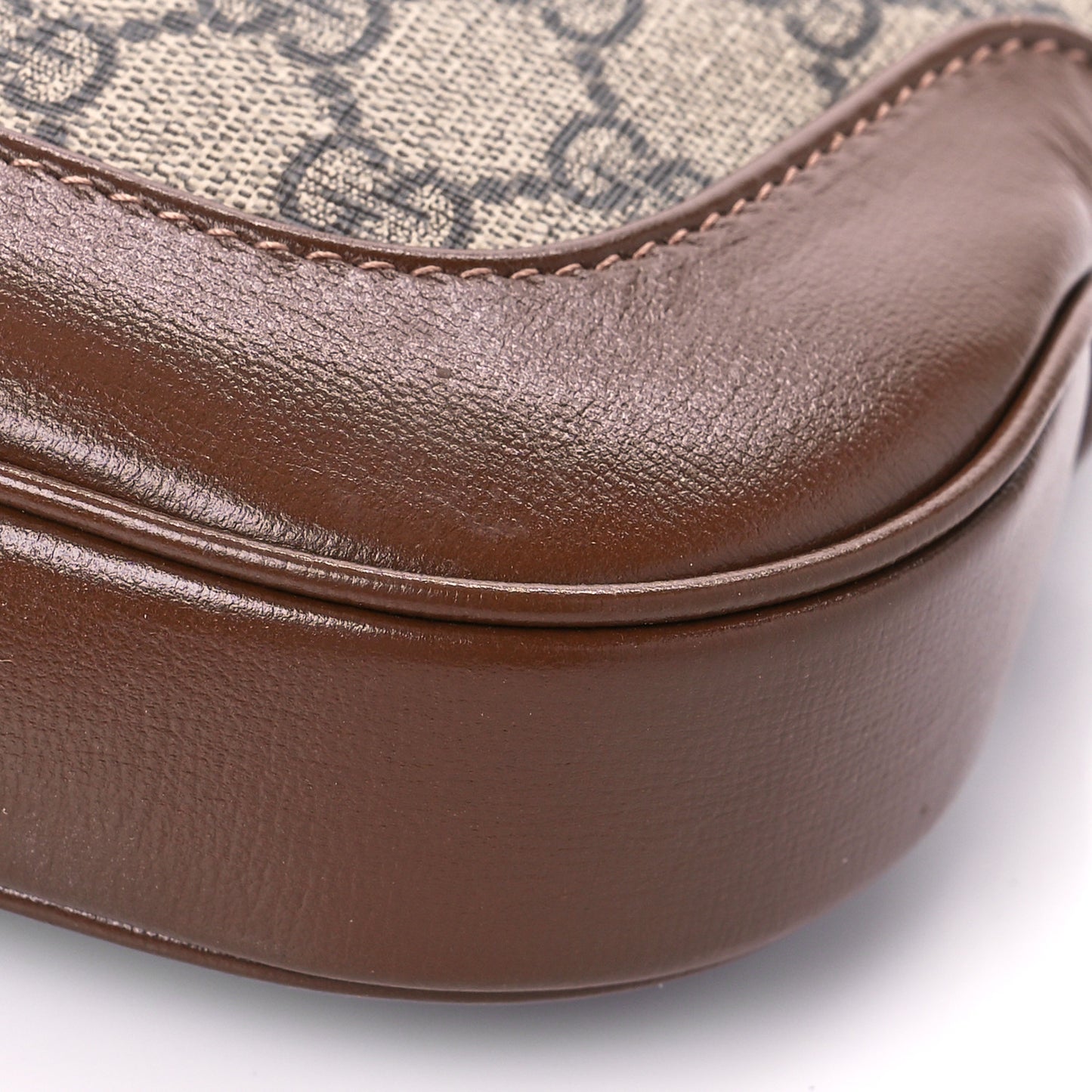 GG Supreme Monogram Azalea Calfskin Web Small Jackie 1961 Hobo Beige Ebony Brown Sugar