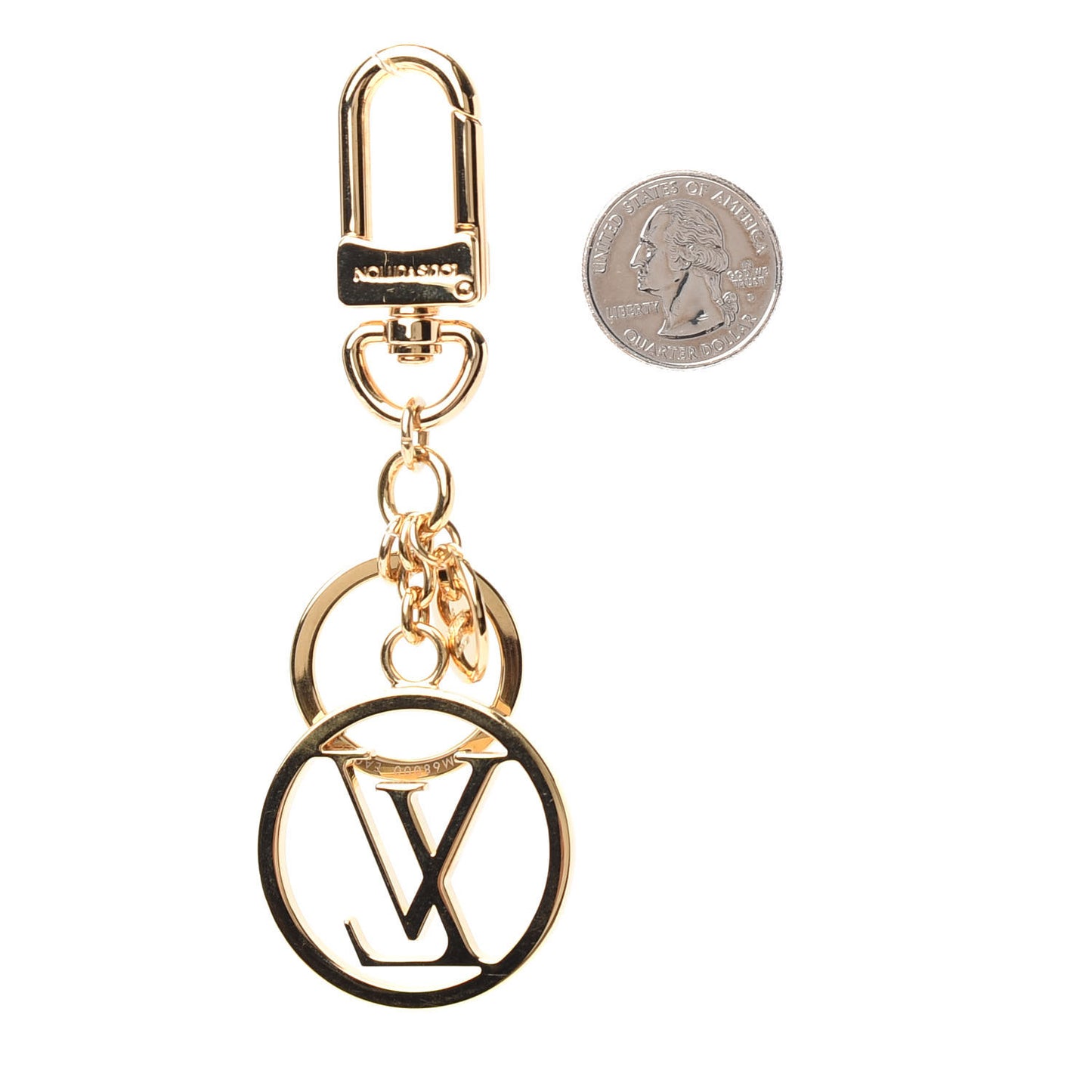 LV Circle Bag Charm Key Holder Gold