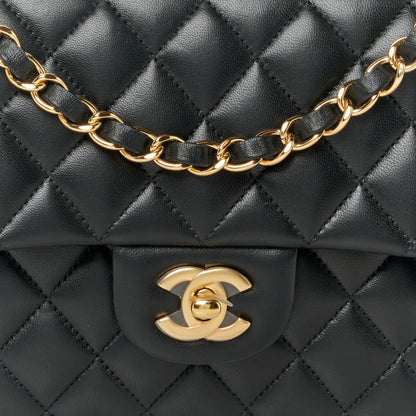 Chanel Lambskin Quilted Medium Double Flap Black 9 of 12