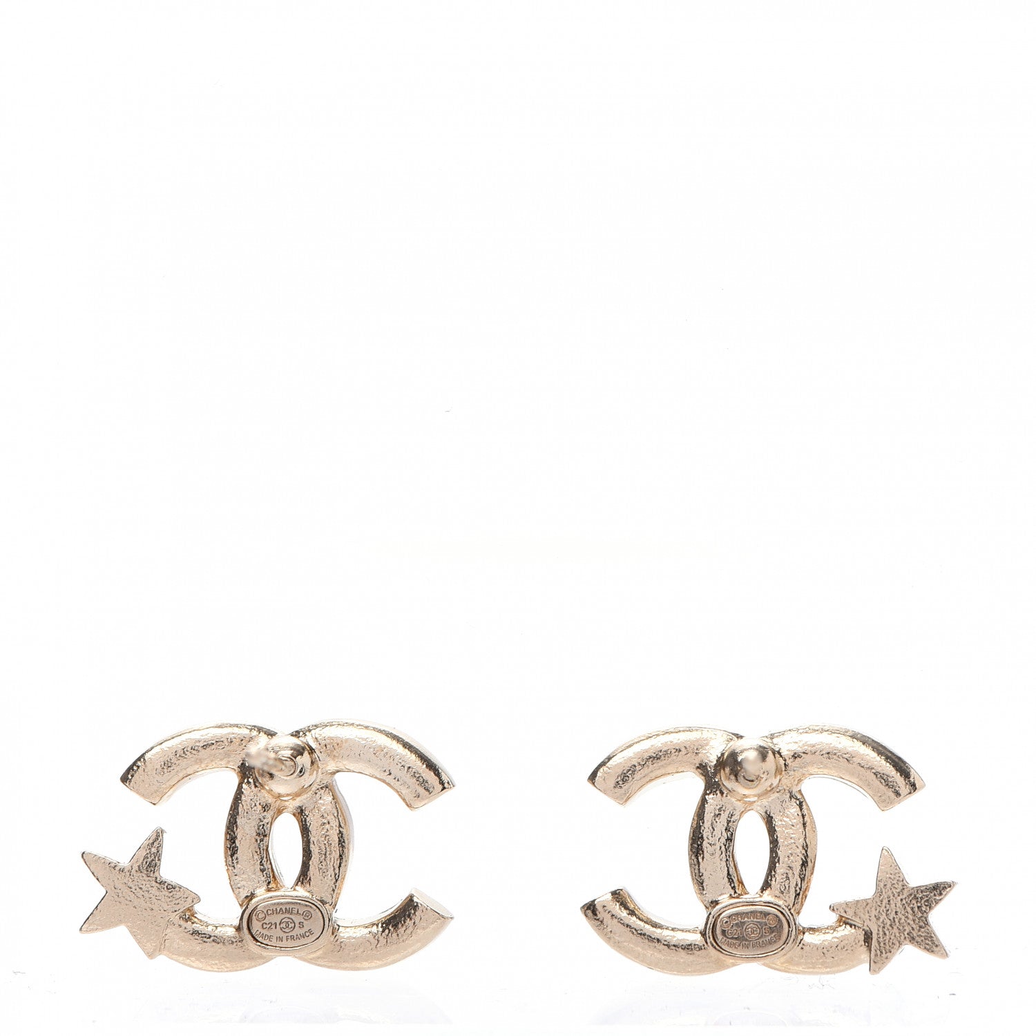 Chanel Crystal CC Starfall Earrings Gold 4 of 5