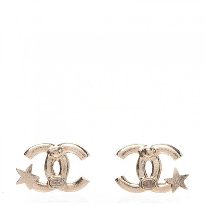 Chanel Crystal CC Starfall Earrings Gold 4 of 5
