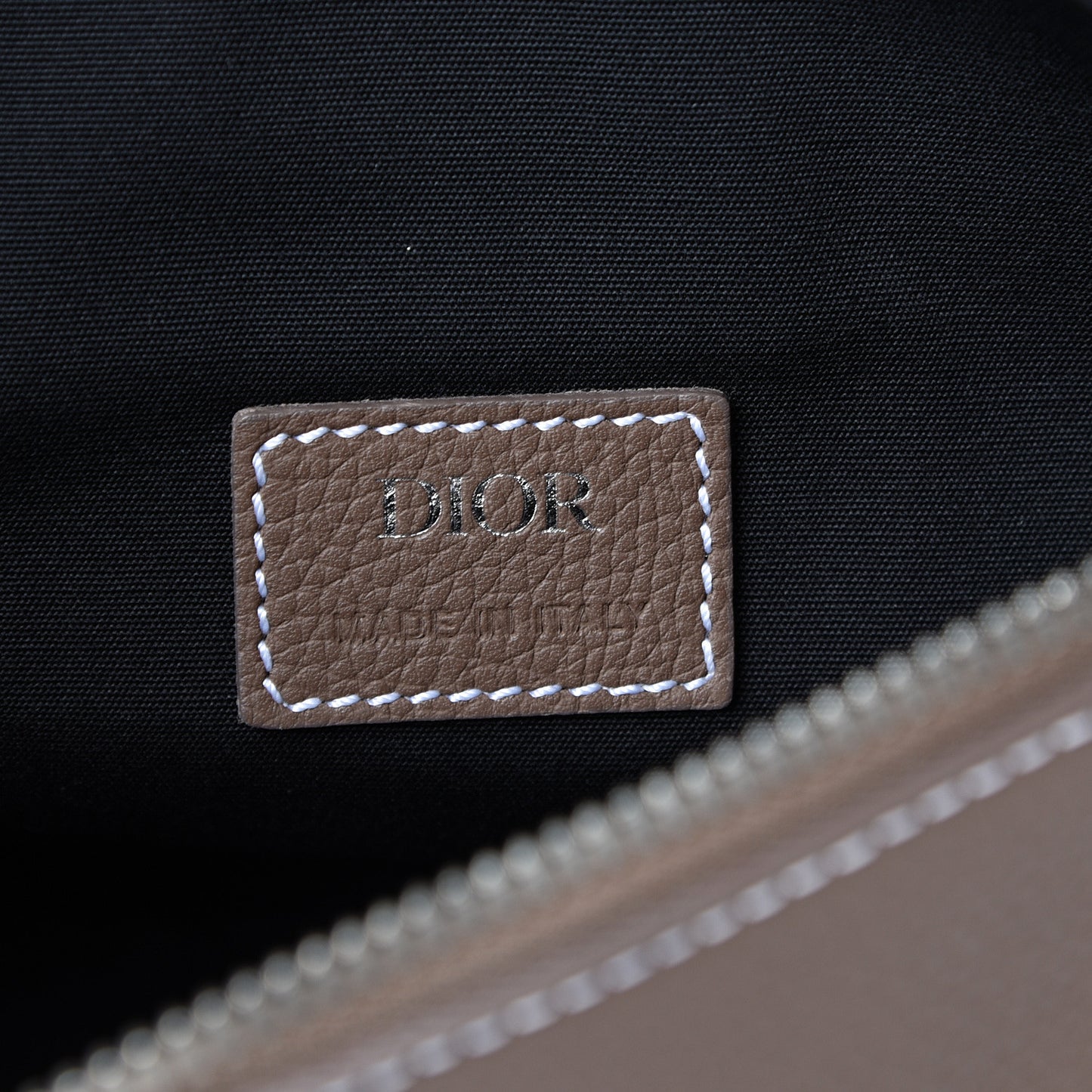 Grained Calfskin Saddle Bag Brown