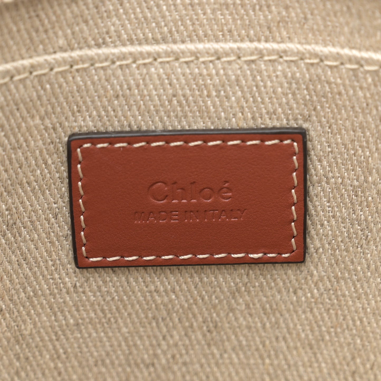 Cotton Calfskin Large Woody Ribbon Tote White Brown