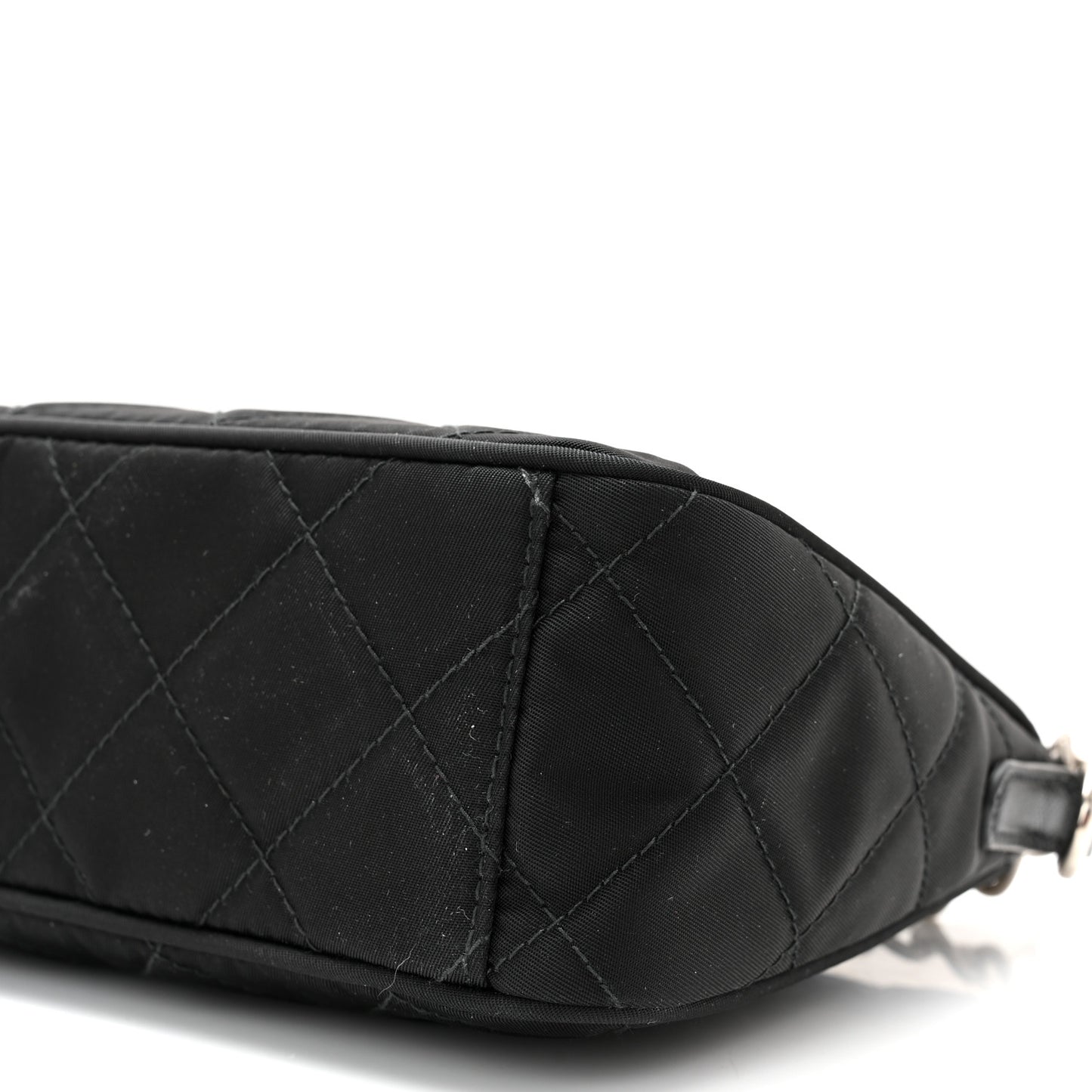 Nylon Tessuto Impuntu Quilted Crossbody Bag Black
