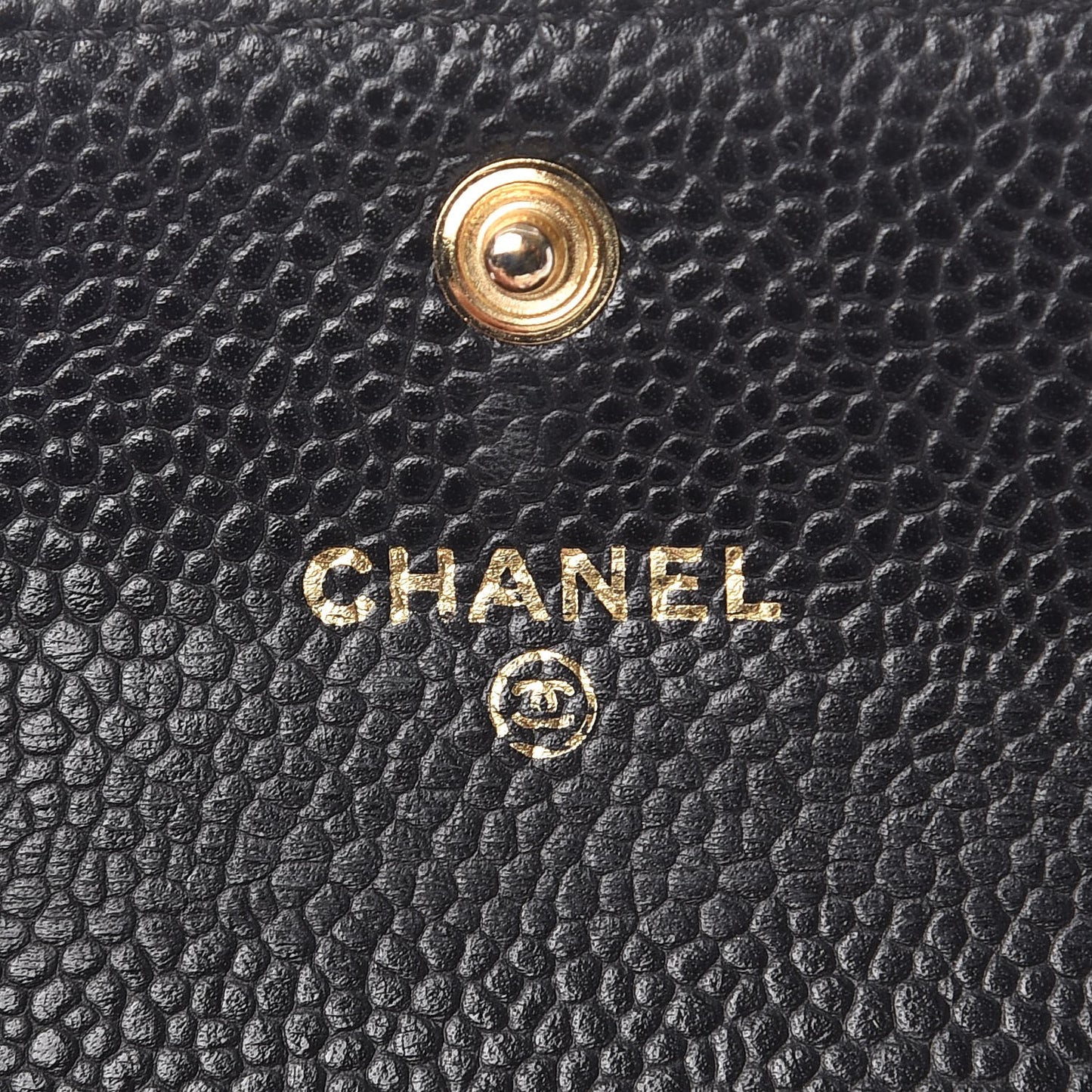 Caviar Quilted Flap Card Holder Black