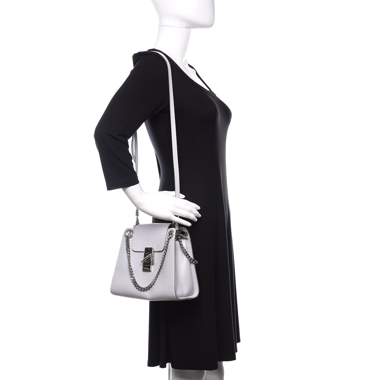 Chloe Shiny Calfskin Mini Annie Shoulder Bag Airy Grey 2 of 10