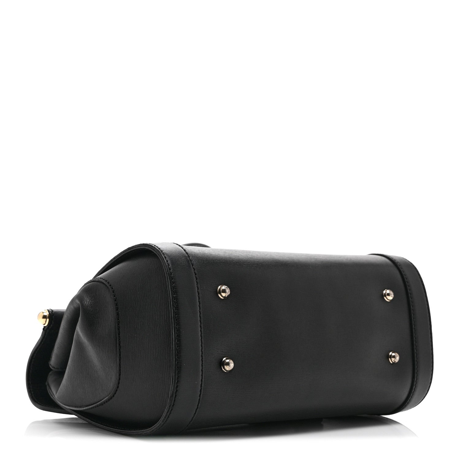 Gucci Calfskin Bamboo Bullet Top Handle Bag Black 4 of 11