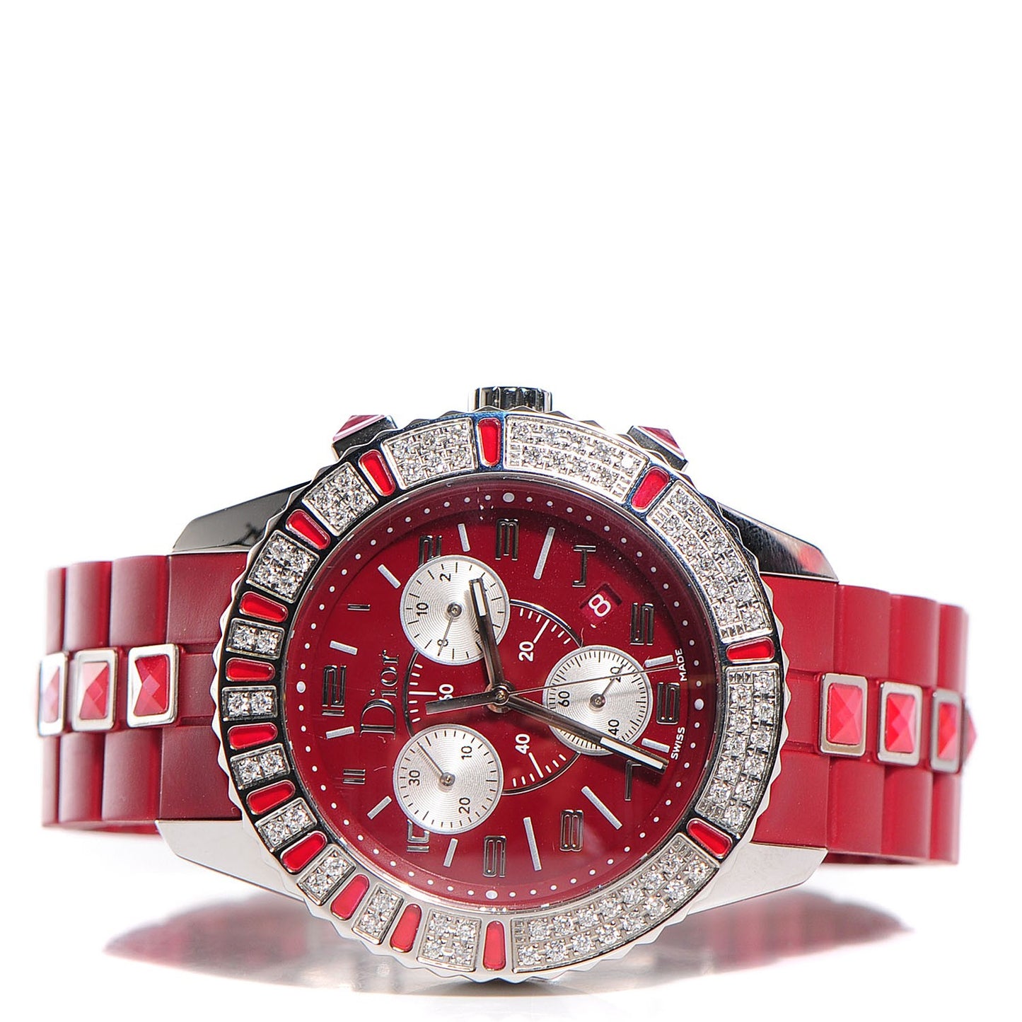 Stainless Steel Diamond Ruby 38mm Christal Watch