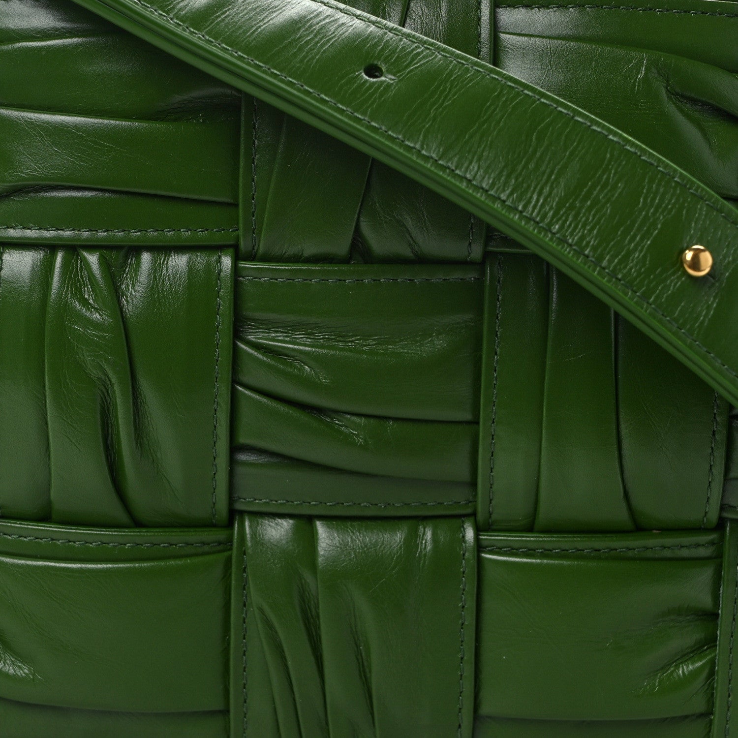 Bottega Veneta Calfskin Intreccio Plisse Cassette Crossbody Bag Avocado 7 of 13