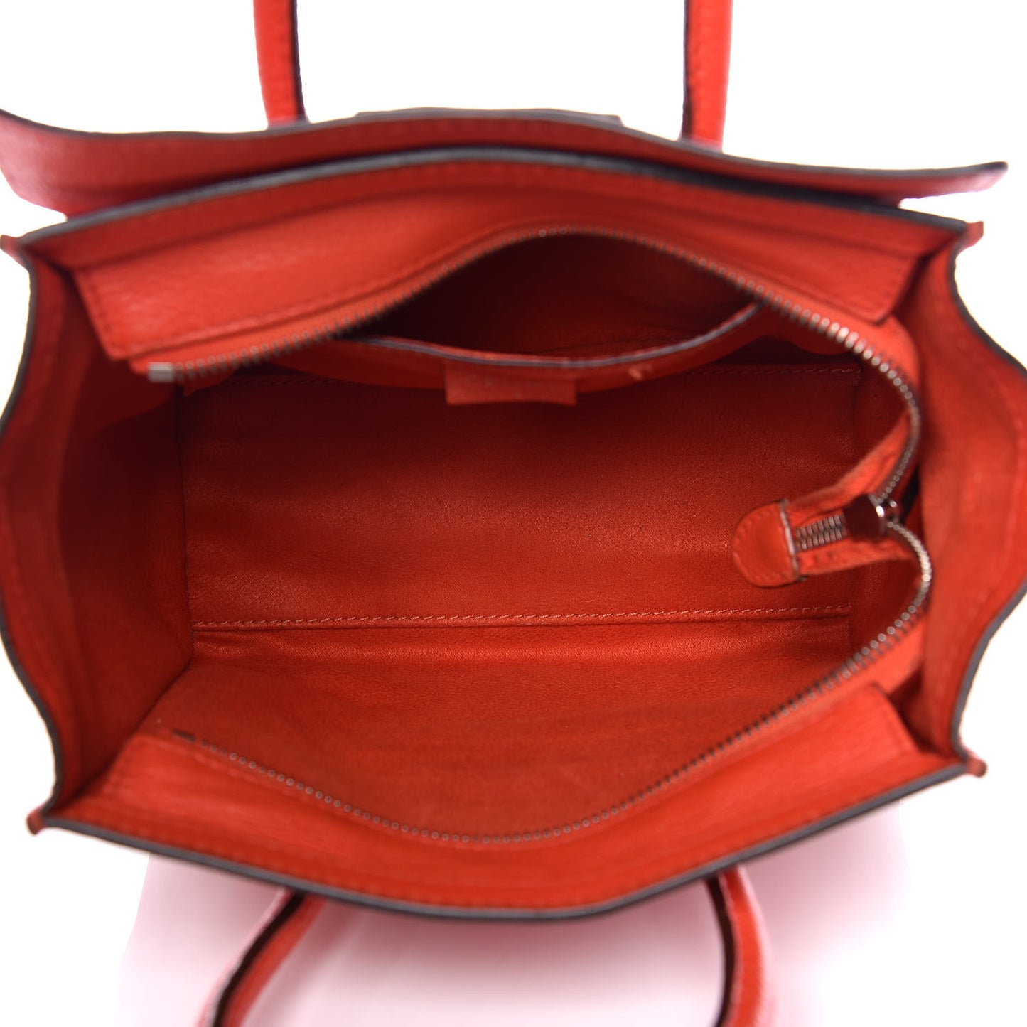 Drummed Calfskin Nano Luggage Vermillion