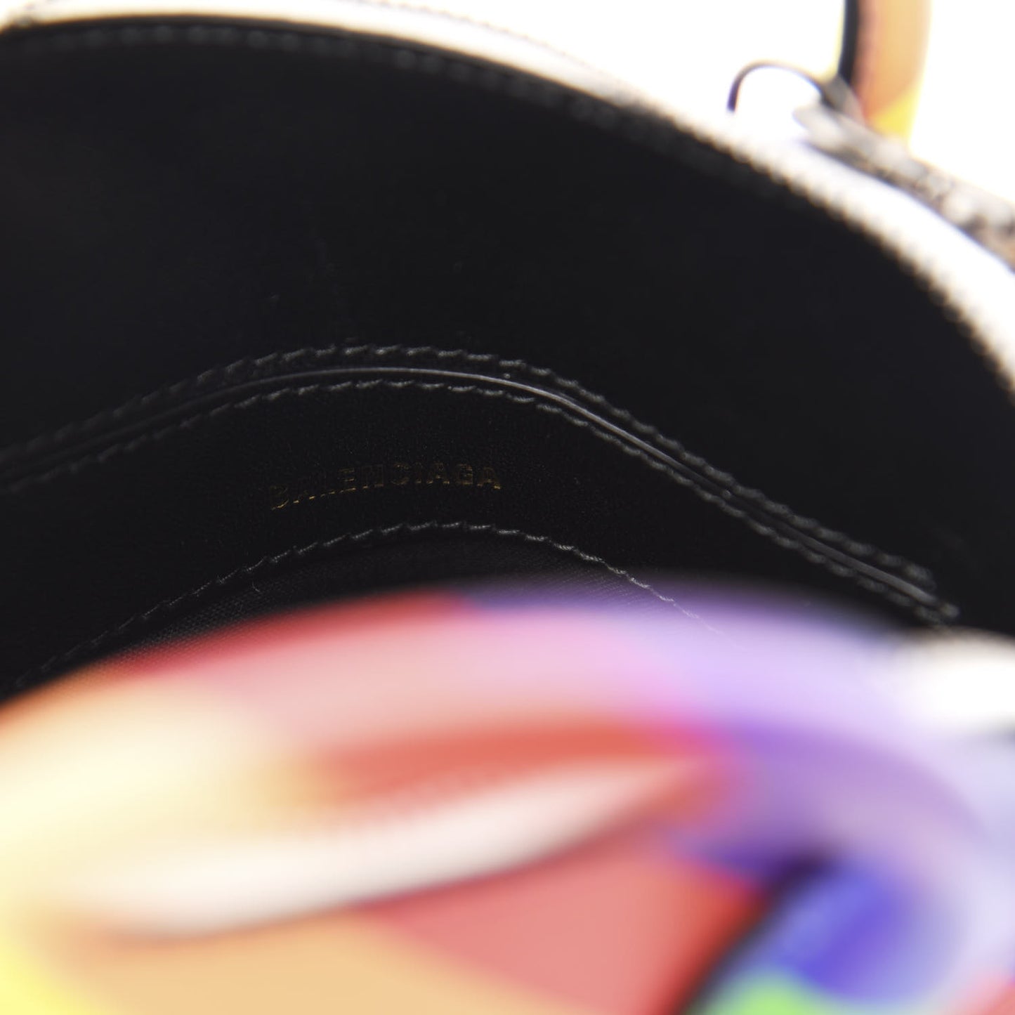 Smooth Calfskin Logo Rainbow XXS Ville Top Handle Bag Multicolor