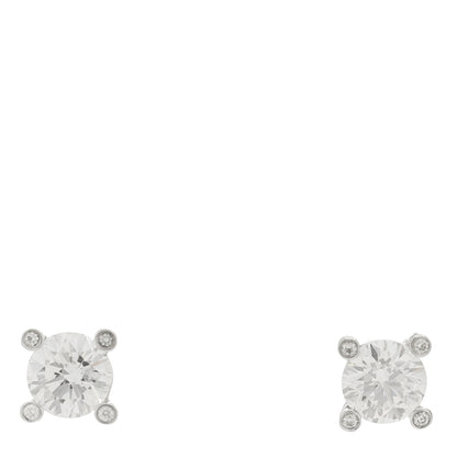 David Yurman Platinum Diamond 1.49ctw Solitaire Stud Earrings 1 of 4