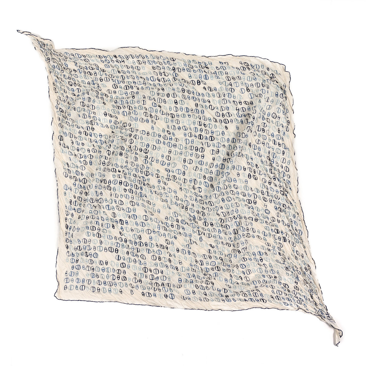 Hermes Cotton Silk Crinkled Maillons Libres 140 Scarf 1 of 3