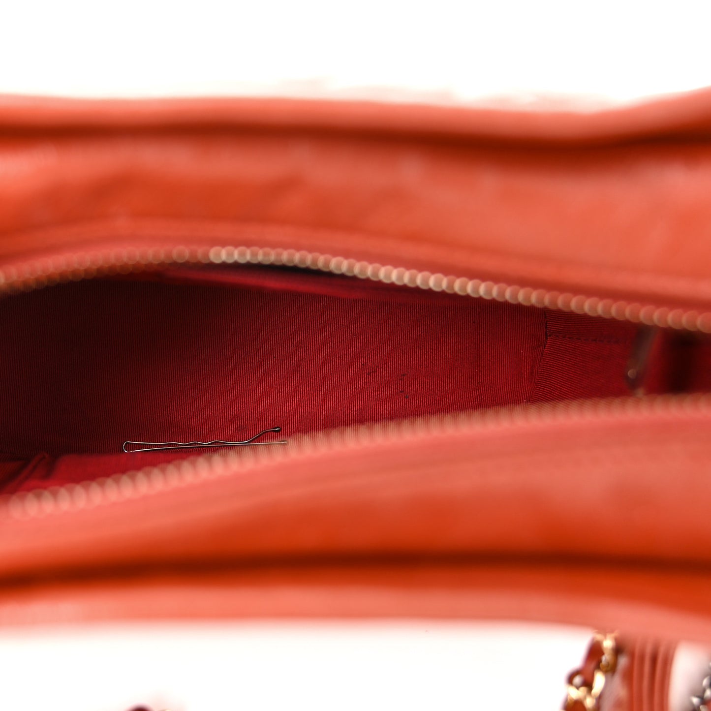 Aged Calfskin Quilted Small Gabrielle Hobo Red