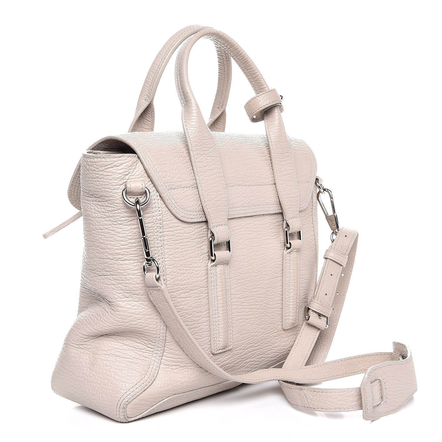 3.1 Phillip Lim 3.1 Textured Calfskin Medium Pashli Satchel Tote Pelle Feather 4 of 9