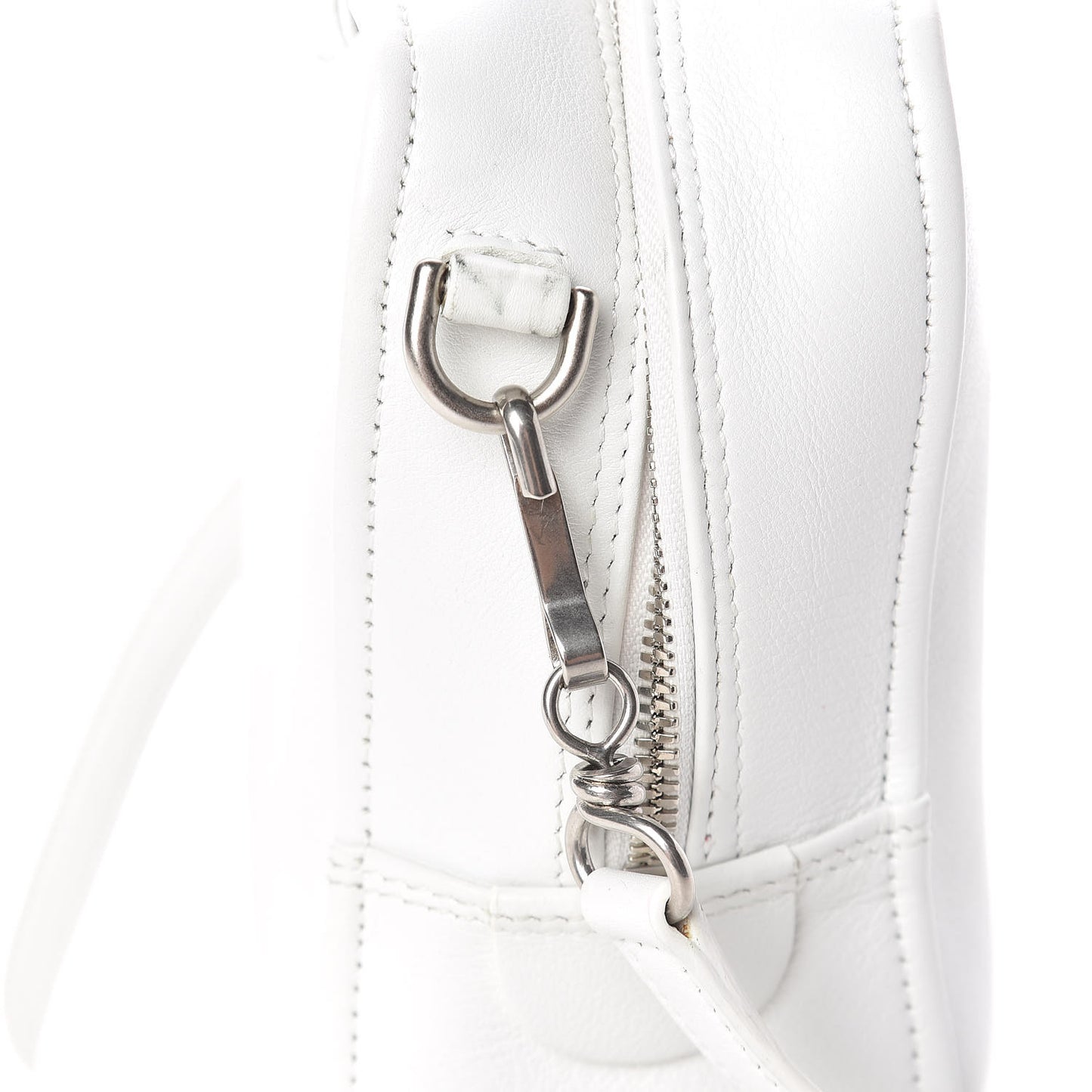 Shiny Day Calfskin XS Triangle Square Bag White